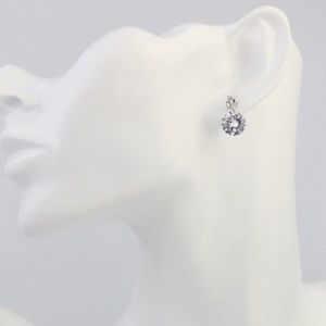 Round silver sparkly earrings